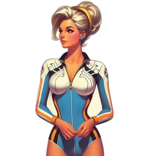 dress, robot, comic book art, concept art transparent PNG cut-out