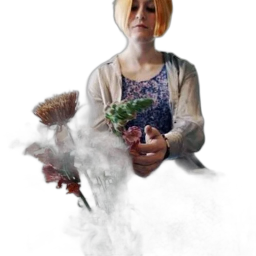 mask, staff, flower, dress transparent PNG cut-out