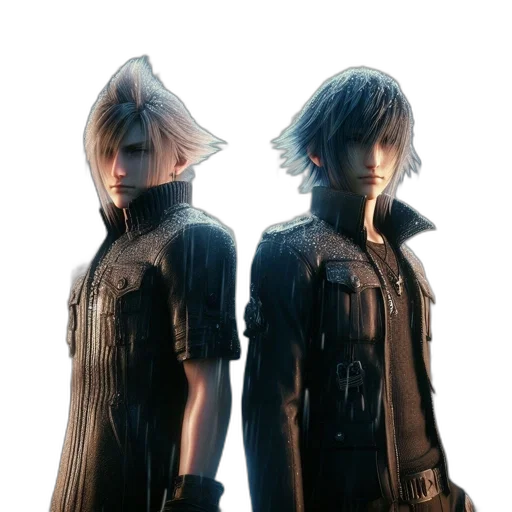jacket, hair, concept art, 3d render transparent PNG cut-out
