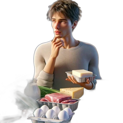 food, 3d render, concept art, vaporwave transparent PNG cut-out