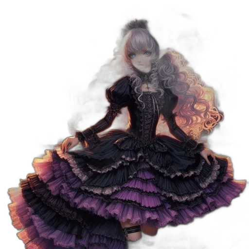 dress, flower, crown, hair transparent PNG cut-out