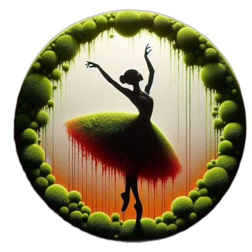 concept art, silhouette, ballerina, pose transparent PNG cut-out