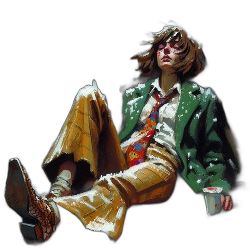 jacket, face, shoes, concept art transparent PNG cut-out