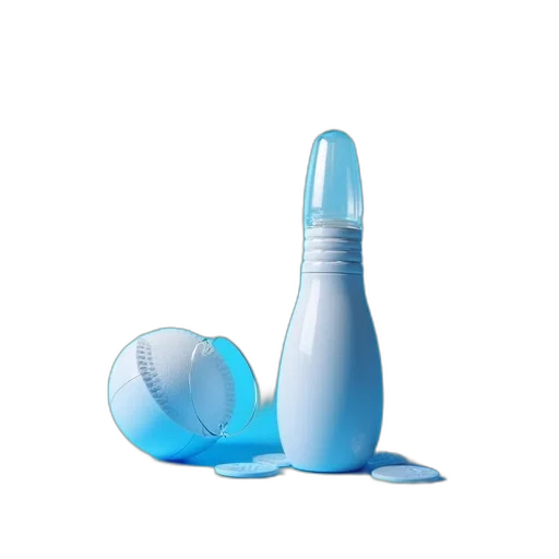 bottle, 3d render, blue, medical transparent PNG cut-out