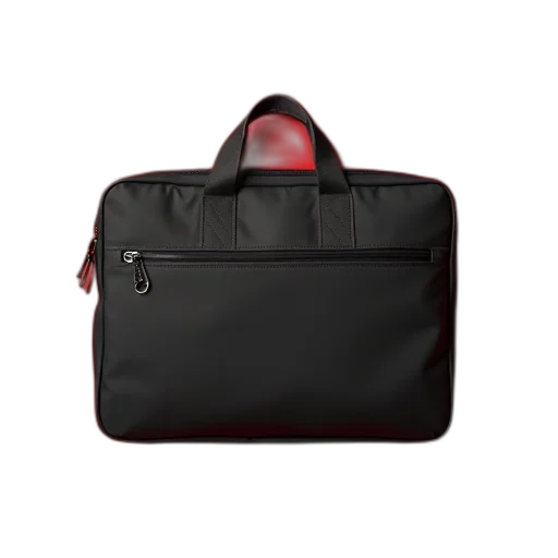 black, laptop, bag, placed transparent PNG cut-out