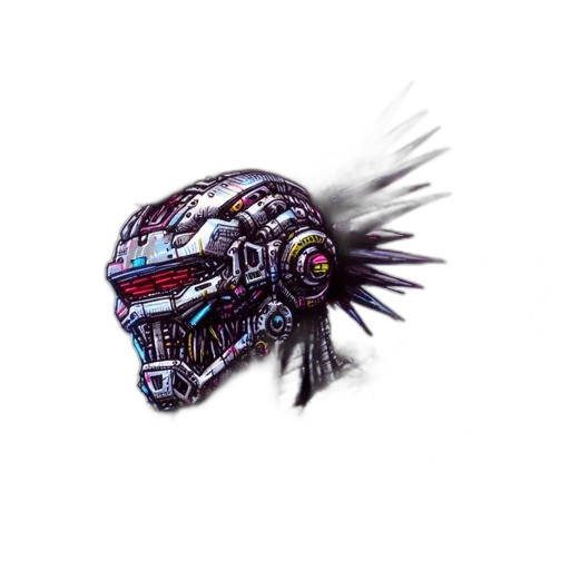 mask, hair, robot, creature transparent PNG cut-out