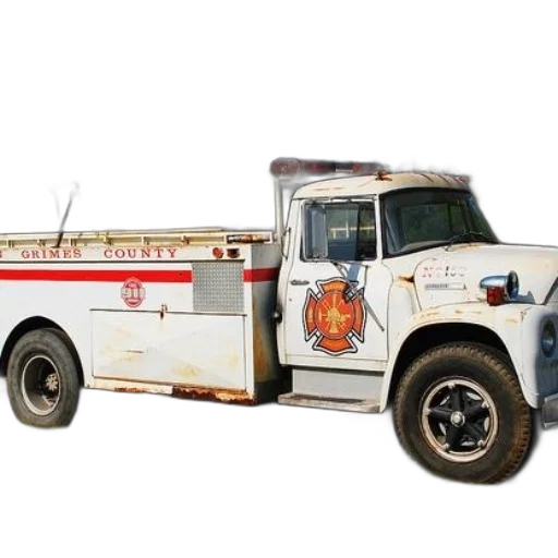 old, fire, truck, grimes transparent PNG cut-out