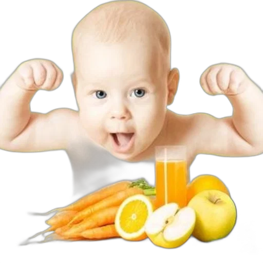 food, photorealistic, cheerful, baby transparent PNG cut-out