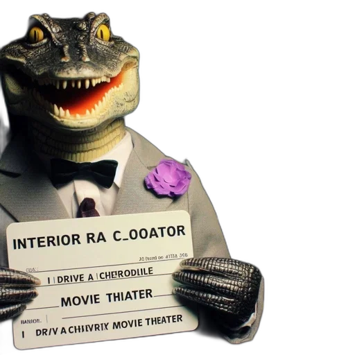 creature, anthropomorphic, alligator, wearing transparent PNG cut-out