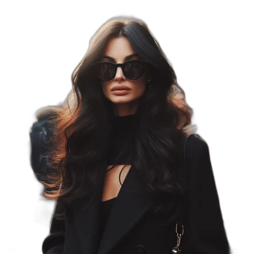 hair, jacket, face, photorealistic transparent PNG cut-out