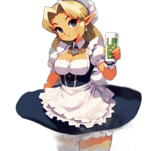 dress, bottle, staff, robot transparent PNG cut-out
