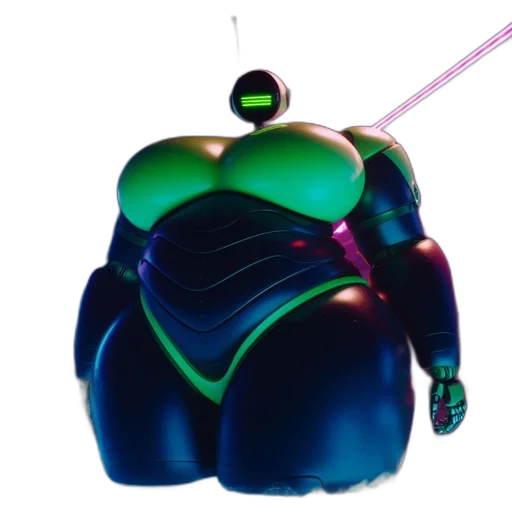 robot, jacket, staff, creature transparent PNG cut-out