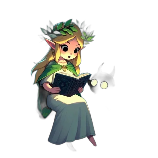 staff, crown, flower, pixel art transparent PNG cut-out