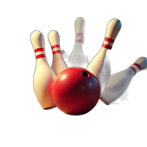 photorealistic, 3d render, retro, bowling transparent PNG cut-out