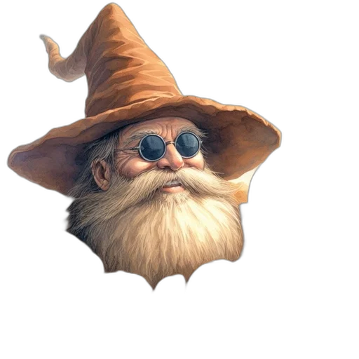hat, staff, dragon, face transparent PNG cut-out