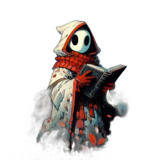 mask, jacket, staff, weapon transparent PNG cut-out