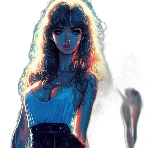 dress, jacket, hair, face transparent PNG cut-out
