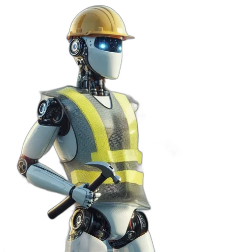 robot, 3d render, concept art, cyberpunk transparent PNG cut-out