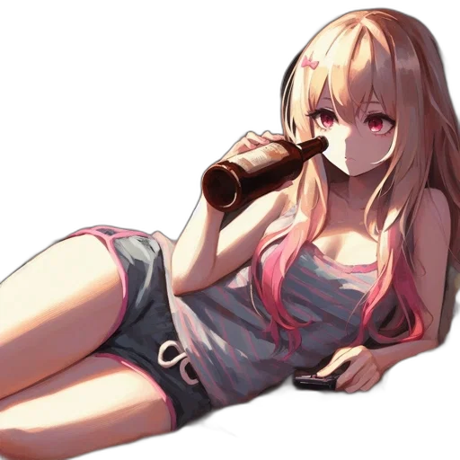 bottle, food, anime, pixel art transparent PNG cut-out