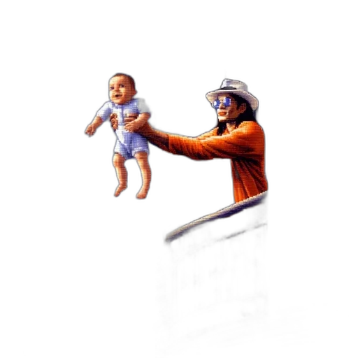 concept art, 3d render, man, orange transparent PNG cut-out