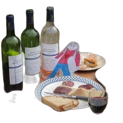 food, table, four, bottles transparent PNG cut-out