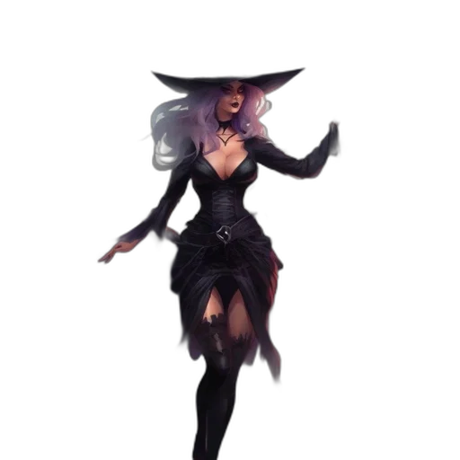dress, staff, hat, creature transparent PNG cut-out