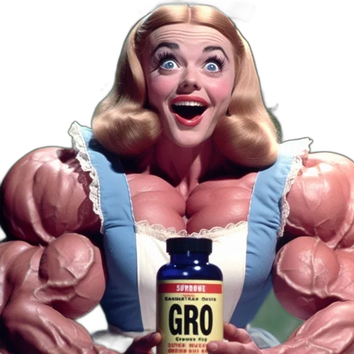 food, exaggeratedly, muscular, alice transparent PNG cut-out