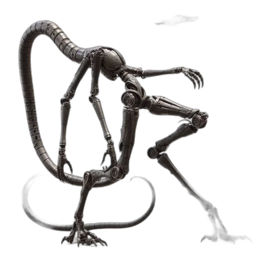 creature, robot, dragon, staff transparent PNG cut-out