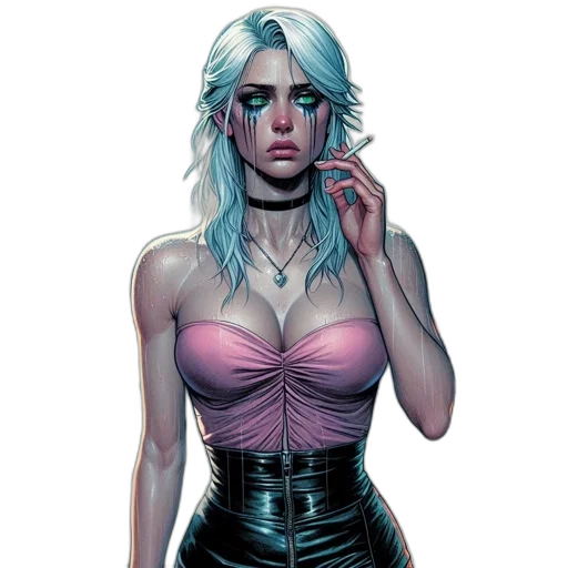 comic book art, cyberpunk, concept art, fantasy art transparent PNG cut-out