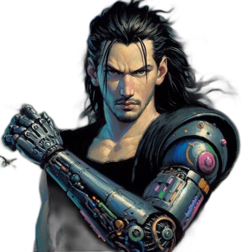 robot, cyberpunk, concept art, fantasy art transparent PNG cut-out
