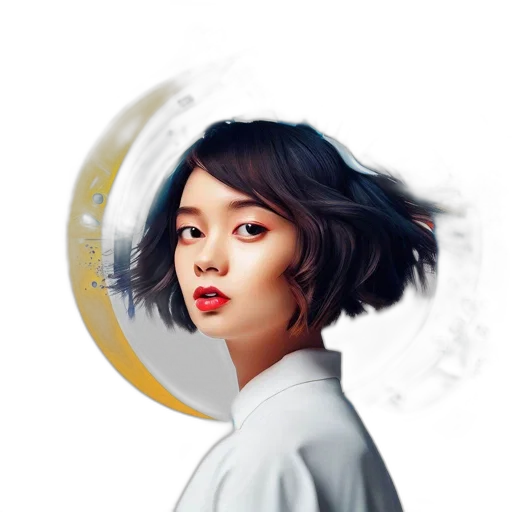 face, photorealistic, fantasy art, oil painting transparent PNG cut-out