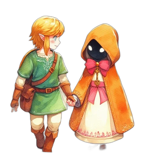 mask, dress, weapon, watercolor transparent PNG cut-out