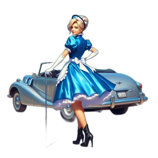 car, dress, 3d render, concept art transparent PNG cut-out