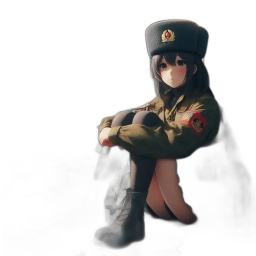jacket, hat, weapon, staff transparent PNG cut-out
