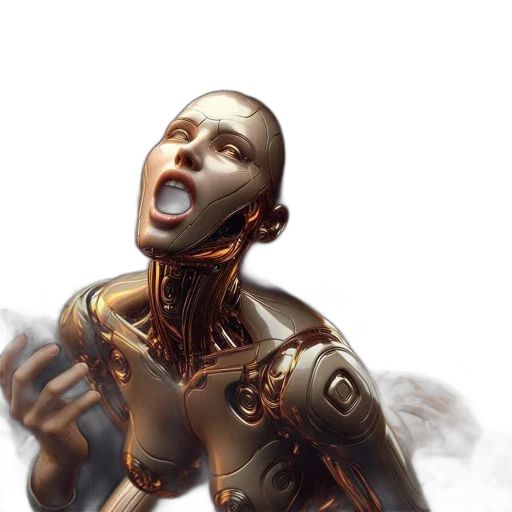 robot, face, concept art, cyberpunk transparent PNG cut-out