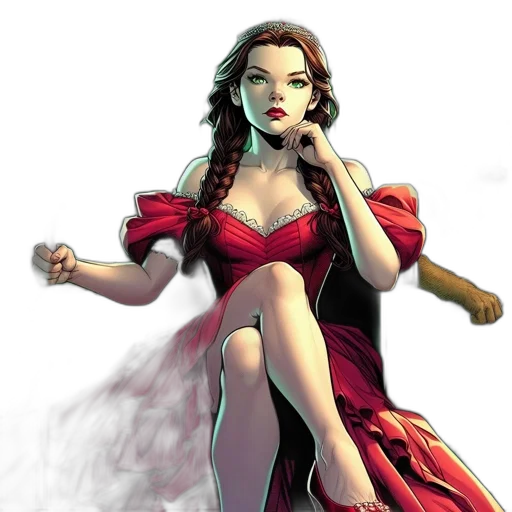 dress, comic book art, concept art, fantasy art transparent PNG cut-out