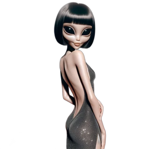 dress, concept art, cartoon, 3d render transparent PNG cut-out