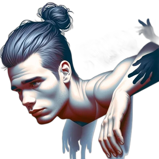 hair, face, photorealistic, concept art transparent PNG cut-out