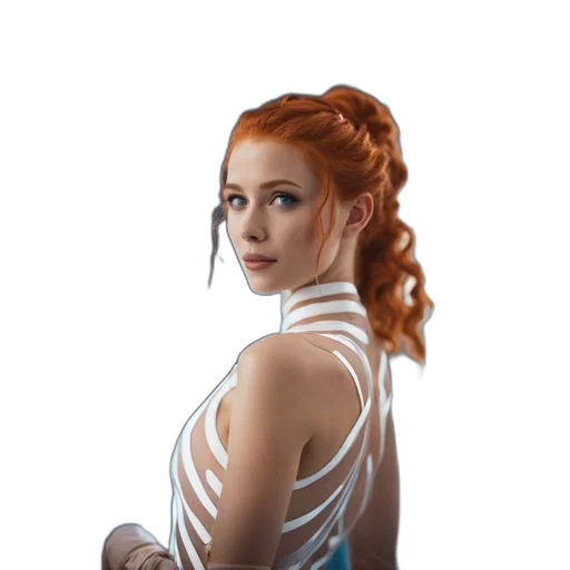 dress, staff, face, robot transparent PNG cut-out