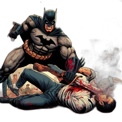 comic book art, concept art, batman, leaps transparent PNG cut-out
