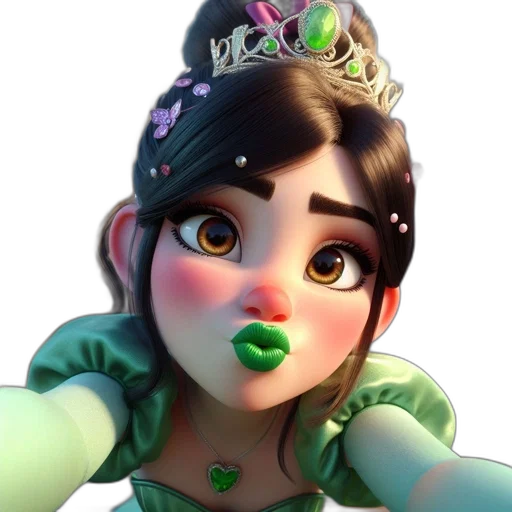 crown, face, dress, 3d render transparent PNG cut-out