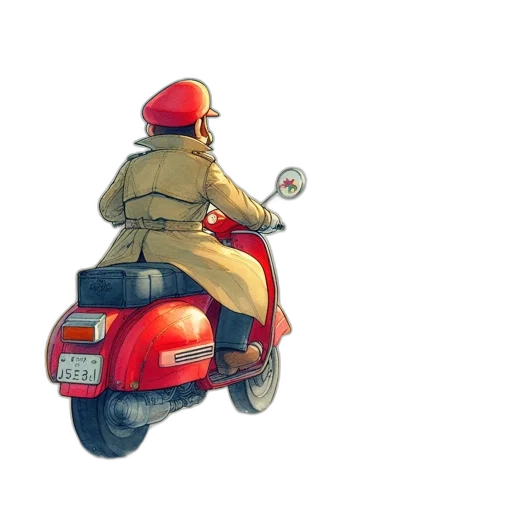 car, jacket, concept art, watercolor transparent PNG cut-out