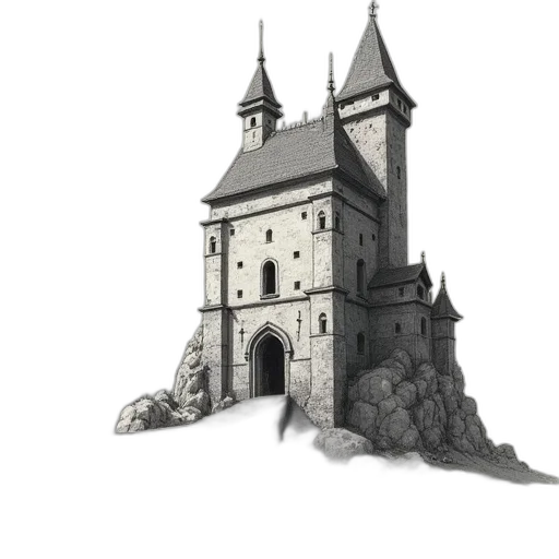 building, crown, sword, dragon transparent PNG cut-out