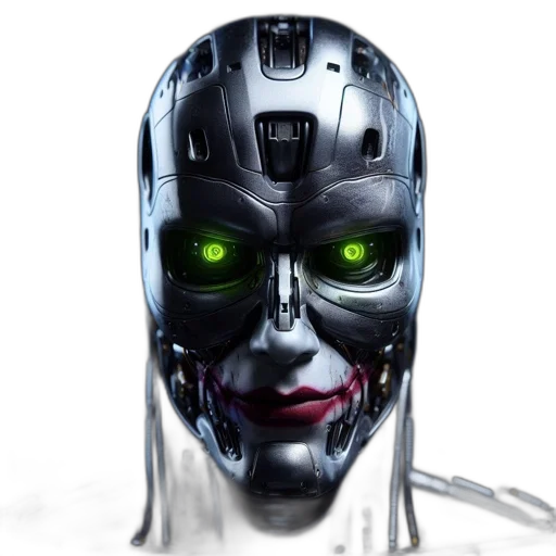 robot, face, mask, cyberpunk transparent PNG cut-out