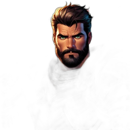 face, concept art, comic book art, fantasy art transparent PNG cut-out