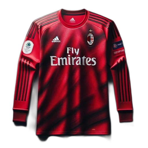 milan, football, jersey, red transparent PNG cut-out