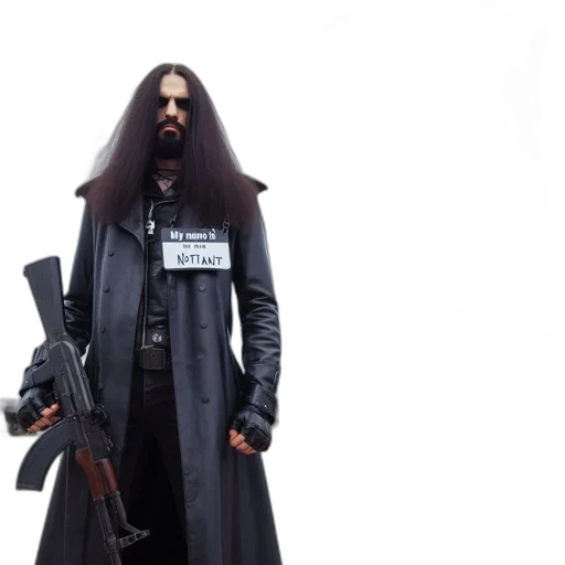 jacket, cyberpunk, bearded, man transparent PNG cut-out