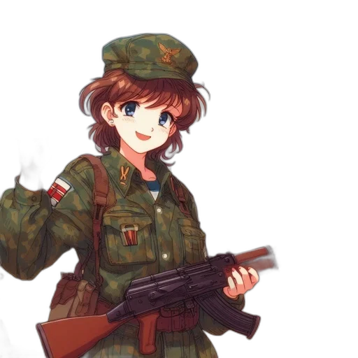 weapon, staff, jacket, hat transparent PNG cut-out