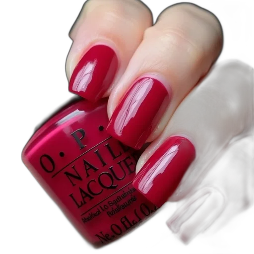 photorealistic, red, opi, nail transparent PNG cut-out