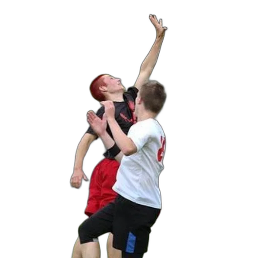 two, players, action, during transparent PNG cut-out